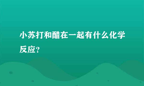 小苏打和醋在一起有什么化学反应？