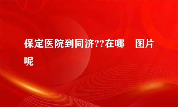 保定医院到同济??在哪 图片呢