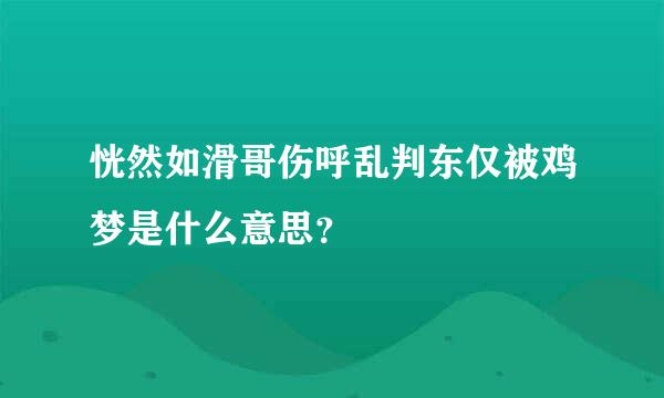 恍然如滑哥伤呼乱判东仅被鸡梦是什么意思？