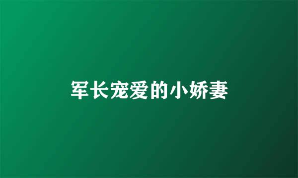 军长宠爱的小娇妻