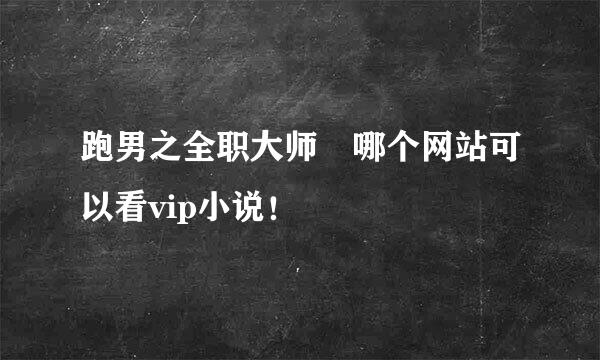 跑男之全职大师 哪个网站可以看vip小说！