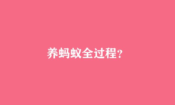 养蚂蚁全过程？