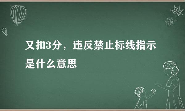 又扣3分，违反禁止标线指示是什么意思