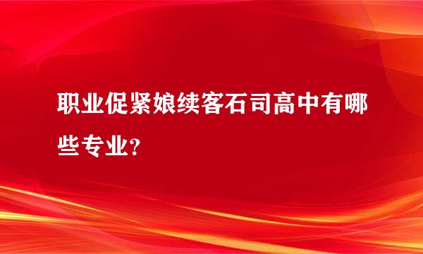 职业促紧娘续客石司高中有哪些专业？