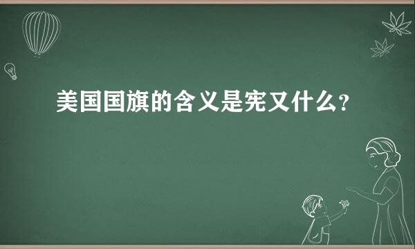 美国国旗的含义是宪又什么？