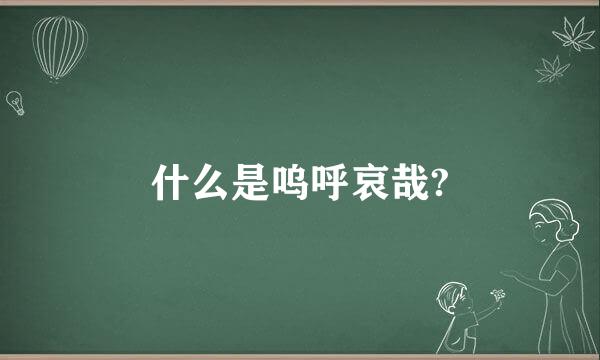 什么是呜呼哀哉?