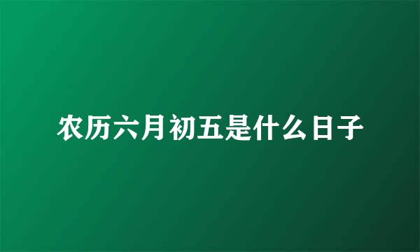 农历六月初五是什么日子