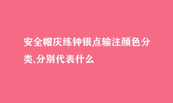 安全帽庆练钟银点输注颜色分类,分别代表什么