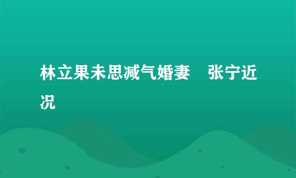 林立果未思减气婚妻 张宁近况