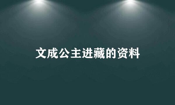 文成公主进藏的资料