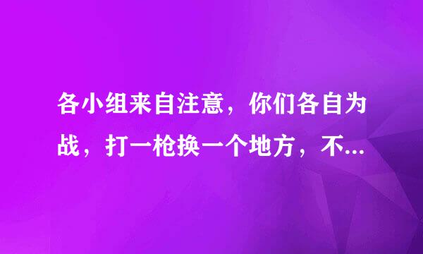 各小组来自注意，你们各自为战，打一枪换一个地方，不准放空枪。这里的放空枪是什么意思？