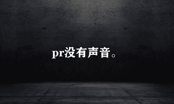 pr没有声音。