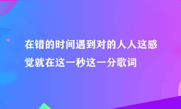 在错的时间遇到对的人人这感觉就在这一秒这一分歌词