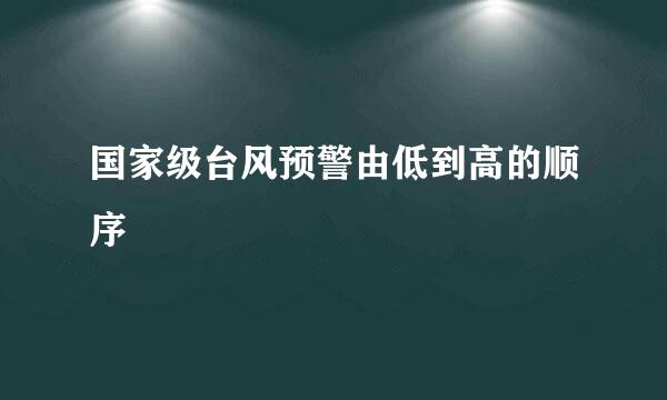 国家级台风预警由低到高的顺序