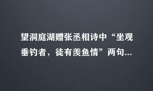 望洞庭湖赠张丞相诗中“坐观垂钓者，徒有羡鱼情”两句运用了原苦问对什么典故？表达了作者怎样的思想感情？