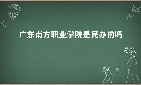 广东南方职业学院是民办的吗