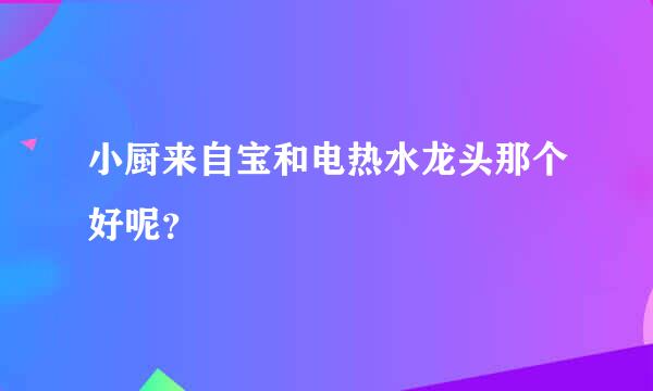 小厨来自宝和电热水龙头那个好呢？