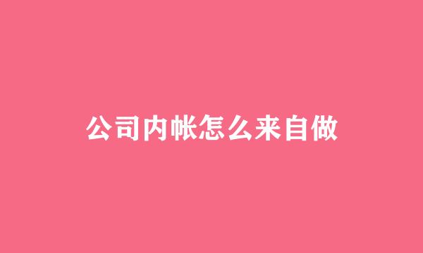 公司内帐怎么来自做