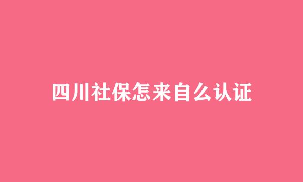 四川社保怎来自么认证