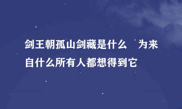 剑王朝孤山剑藏是什么 为来自什么所有人都想得到它