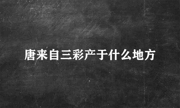 唐来自三彩产于什么地方