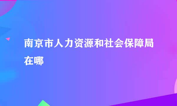 南京市人力资源和社会保障局在哪