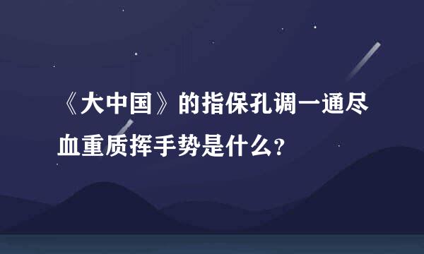 《大中国》的指保孔调一通尽血重质挥手势是什么？