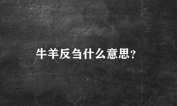 牛羊反刍什么意思？