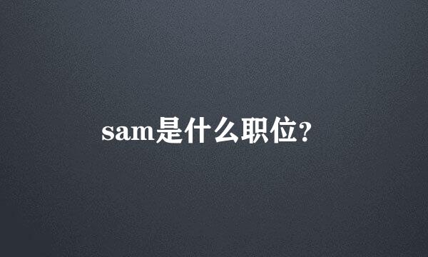 sam是什么职位？