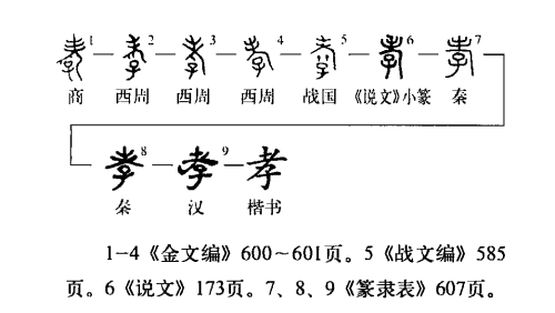 孝字的演变