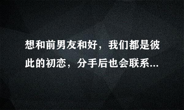 想和前男友和好，我们都是彼此的初恋，分手后也会联系，我发说说他会点赞，失眠的时候也会关心我，现在分