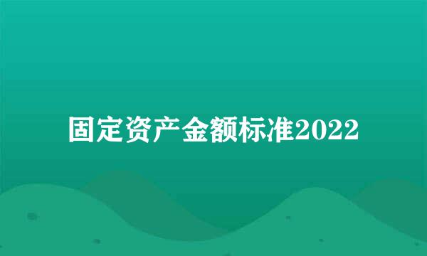 固定资产金额标准2022