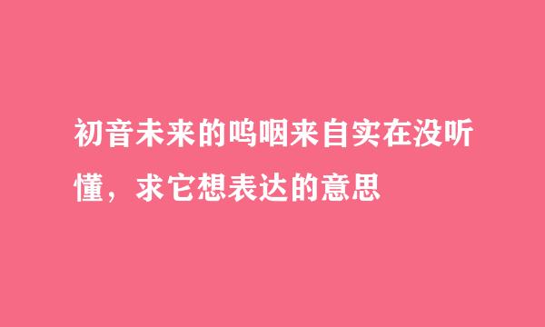 初音未来的呜咽来自实在没听懂，求它想表达的意思