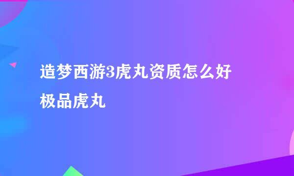 造梦西游3虎丸资质怎么好 极品虎丸