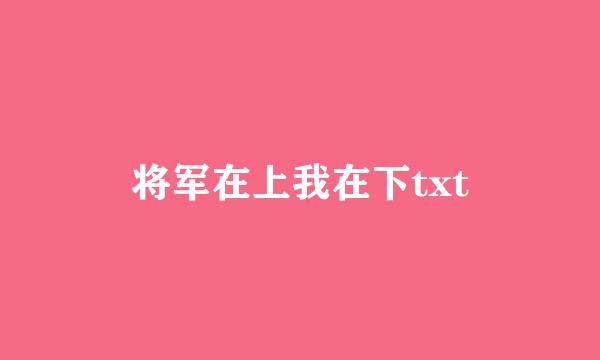 将军在上我在下txt