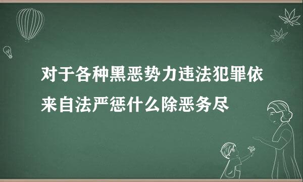 对于各种黑恶势力违法犯罪依来自法严惩什么除恶务尽