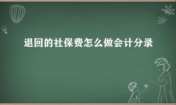 退回的社保费怎么做会计分录