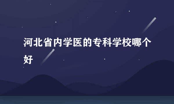 河北省内学医的专科学校哪个好