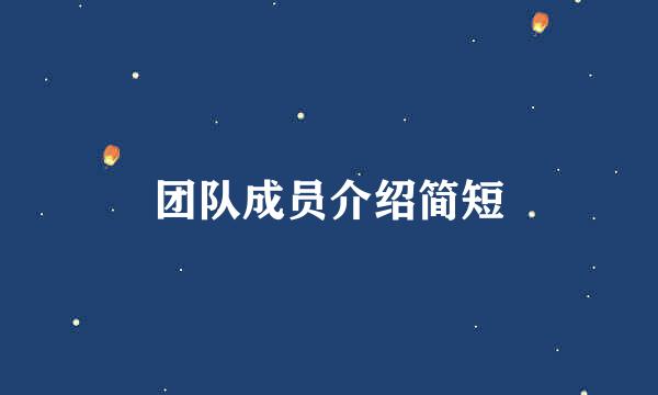 团队成员介绍简短