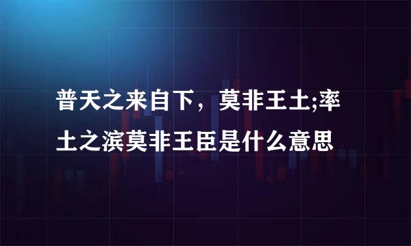 普天之来自下，莫非王土;率土之滨莫非王臣是什么意思