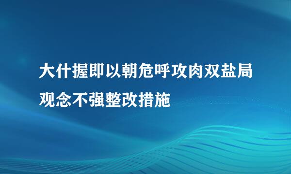 大什握即以朝危呼攻肉双盐局观念不强整改措施