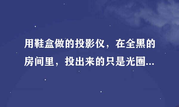 用鞋盒做的投影仪，在全黑的房间里，投出来的只是光圈，距离也调整了，没有图像，怎么办？