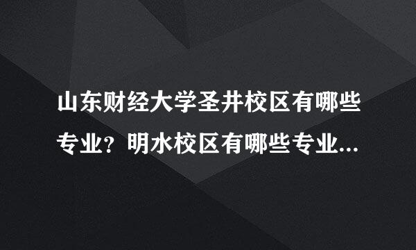 山东财经大学圣井校区有哪些专业？明水校区有哪些专业？住宿条件怎么样？