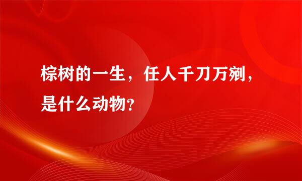 棕树的一生，任人千刀万剜，是什么动物？