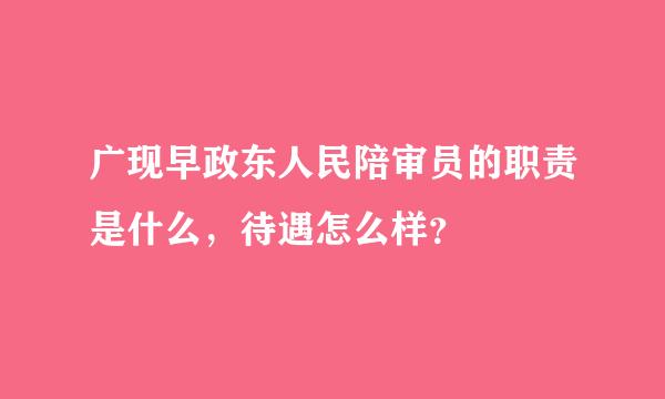 广现早政东人民陪审员的职责是什么，待遇怎么样？