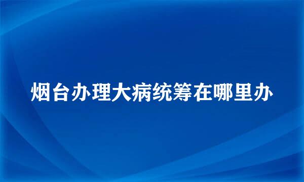 烟台办理大病统筹在哪里办