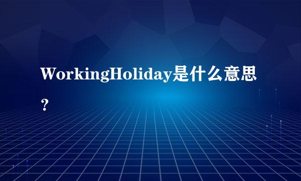 WorkingHoliday是什么意思？