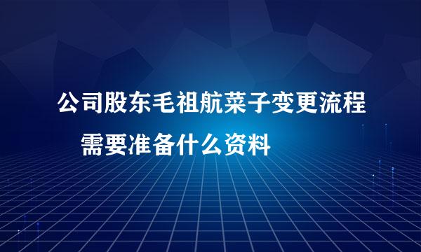 公司股东毛祖航菜子变更流程 需要准备什么资料