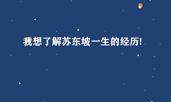 我想了解苏东坡一生的经历!