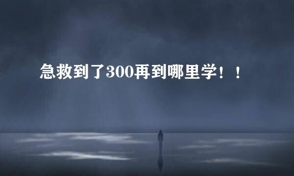 急救到了300再到哪里学！！